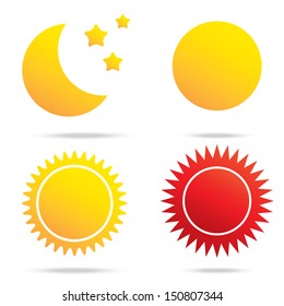 vector illustration of moon sun and star symbol