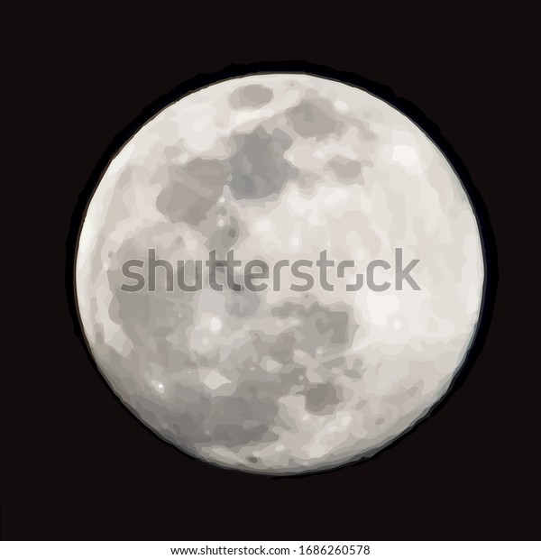 Vector illustration of moon. Symbol of night\
and universe.