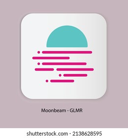 Vector illustration of Moonbeam (GLMR) cryptocurrency logo, symbol in a white background. svg