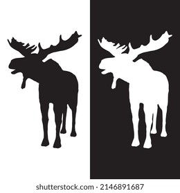 Vector illustration of Moose silhouette