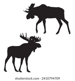 Vector Illustration of Moose Silhouette