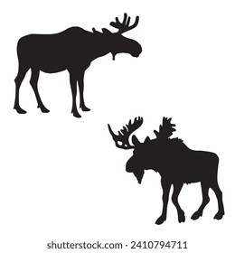 Vector Illustration of Moose Silhouette