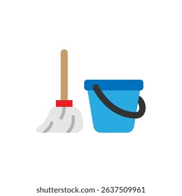 Vector illustration of an Mop isolated on a white background