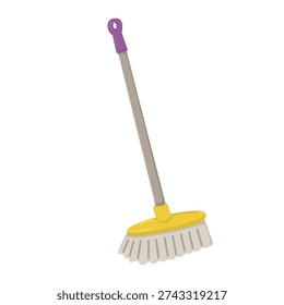 Vector illustration of mop isolated on white background. Logo or icon with objects for cleaning and house cleaning. Image of mop for sweeping