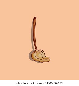 vector illustration of a mop with a wooden handle
