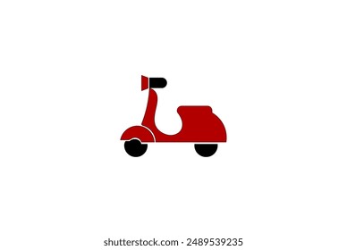 Vector illustration of a moped in a minimalist style on a white background