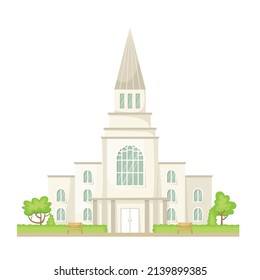 Vector illustration of the Mormon church. Religious architectural building. Flat style