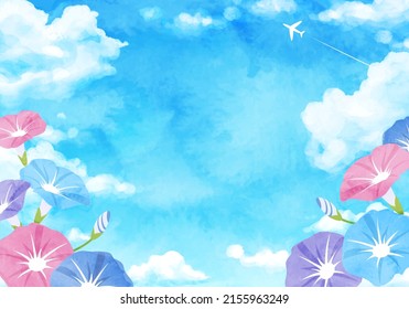 Vector illustration of morning glory and cumulonimbus