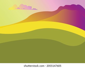 Ilustración vectorial de la montaña matutina