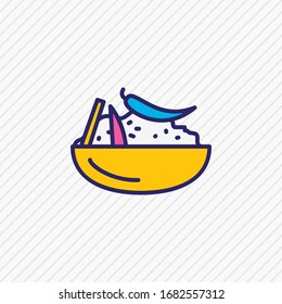 Vector illustration of moroccan couscous icon colored line. Beautiful international food element also can be used as appetizing icon element.