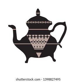  vector illustration of moroccan tea pot,cartoon style,vector illustration.