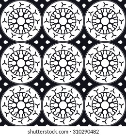 Vector Illustration of Moroccan tiles Seamless Pattern for Design, Website, Background, Banner. Element for Wallpaper or Textile. Middle Ages Ornament Texture Template