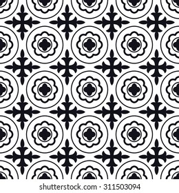 Vector Illustration of Moroccan tiles Seamless Pattern for Design, Website, Background, Banner. Element for Wallpaper or Textile. Middle Ages Ornament Texture Template