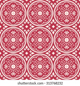 Vector Illustration of Moroccan tiles Seamless Pattern for Design, Website, Background, Banner. Element for Wallpaper or Textile. Middle Ages Ornament Texture Template