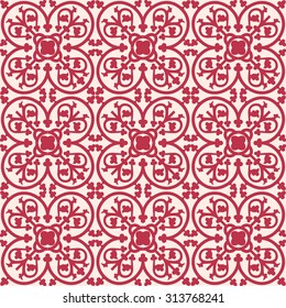 Vector Illustration of Moroccan tiles Seamless Pattern for Design, Website, Background, Banner. Element for Wallpaper or Textile. Middle Ages Ornament Texture Template