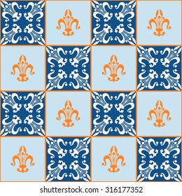 Vector Illustration of Moroccan tiles Seamless Pattern for Design, Website, Background, Banner. Element for Wallpaper or Textile. Middle Ages Ornament Texture Template
