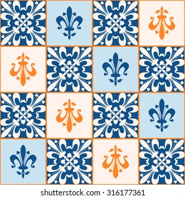 Vector Illustration of Moroccan tiles Seamless Pattern for Design, Website, Background, Banner. Element for Wallpaper or Textile. Middle Ages Ornament Texture Template