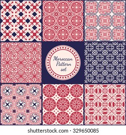 Vector Illustration of Moroccan tiles Seamless Pattern for Design, Website, Background, Banner. Element for Wallpaper or Textile. Middle Ages Ornament Texture Template