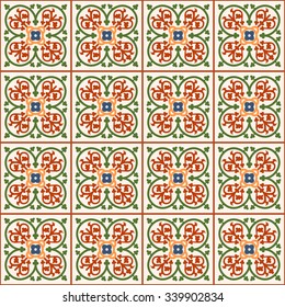 Vector Illustration of Moroccan tiles Seamless Pattern for Design, Website, Background, Banner. Element for Wallpaper or Textile. Middle Ages Ornament Texture Template