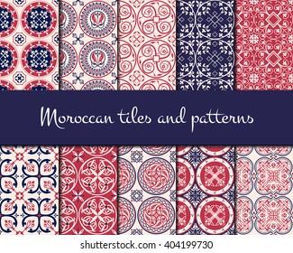 Vector Illustration of Moroccan tiles Seamless Pattern for Design, Website, Background, Banner. Element for Wallpaper or Textile. Middle Ages Ornament Texture Template