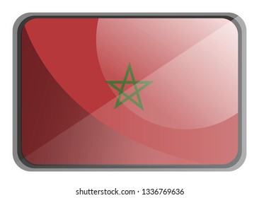 Vector illustration of Morocco flag on white background.