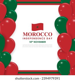 Dibujo vectorial de la plantilla de medios sociales del Día de la Independencia de Marruecos