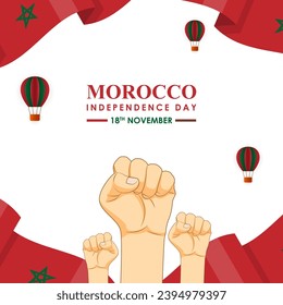 Vector illustration of Morocco Independence Day social media feed template