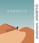 Vector illustration. Morocco Wall poster, banner, brochure. cover, postcard. Modern design, Minimalism, flat design. Tourism. trips.