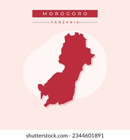 Vector de ilustración del mapa de Morogoro de Tanzania
