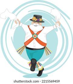 Ilustración vectorial de un bailarín de Morris