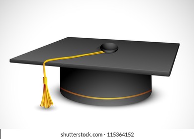 Vector Illustration Of Mortar Board Against White Background