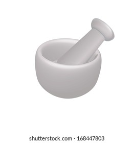 Vector illustration of mortar for grinding