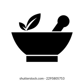 vector illustration of mortar pestle icon on white background