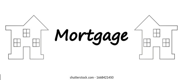 Vector illustration: mortgage loan to buy a house. Returns mortgage loan with interest. Infographics: Mortgage loan as a cash flow. Buying real estate in white, red, grey colors.