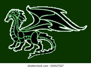 Vector illustration of mosaic dragon