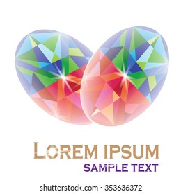 Vector illustration mosaic gems logo