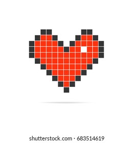 Trend Pixel Art Heart Background Love Stock Illustration 1566501196 ...