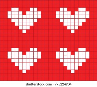 Vector illustration of mosaic heart for Valentine's Day, christmas, love.  seamless Pattern