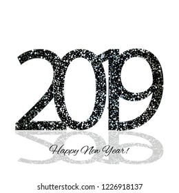 Vector illustration of Mosaic on a white background. Happy New Year 2019. Calendar