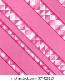 Vector illustration with mosaic, ribbons.