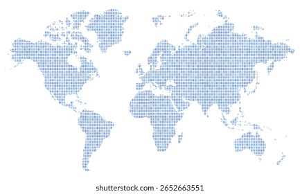  vector illustration of mosaic texture blue colored map