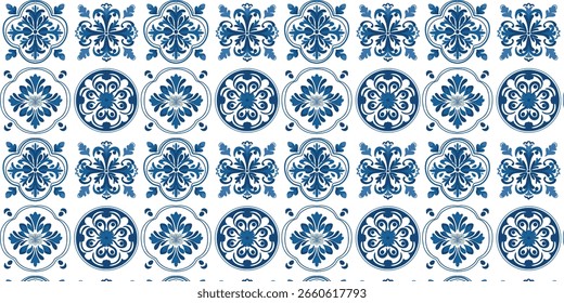 vector illustration of mosaic tile pattern with ceramic texture