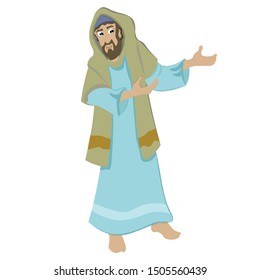 Vector illustration of Moses. Illustration of christian character of holy bible. Bible hero