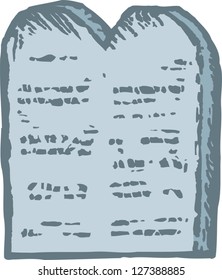 Vector illustration of Moses' tablet of ten commandments