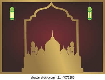 vector illustration of a mosque background, good for use as a background for recitation banners, business cards etc.
