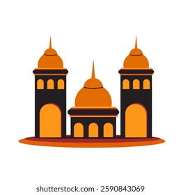 vector illustration of a mosque with color combinations