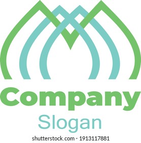 Vektorgrafik der Moschee in Form einer Kuppel mit M-Buchstaben-Logo-Vorlage