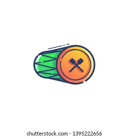 Vector illustration of mosque drum icon for the holy month of Ramadan, Eid al-Fitr and Eid al-Adha - vector