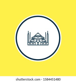 Vector illustration of mosque icon line. Beautiful tourism element also can be used as mosque icon element.