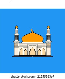 Vector illustration of mosque, perfect for moslem stuff ornament